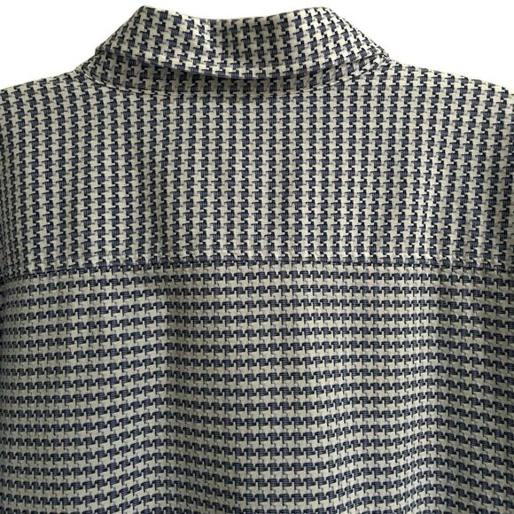 Robert Graham Houndstooth Long Sleeve Button-down Shirt Men’s 3XLT Blue & White - Picture 4 of 5